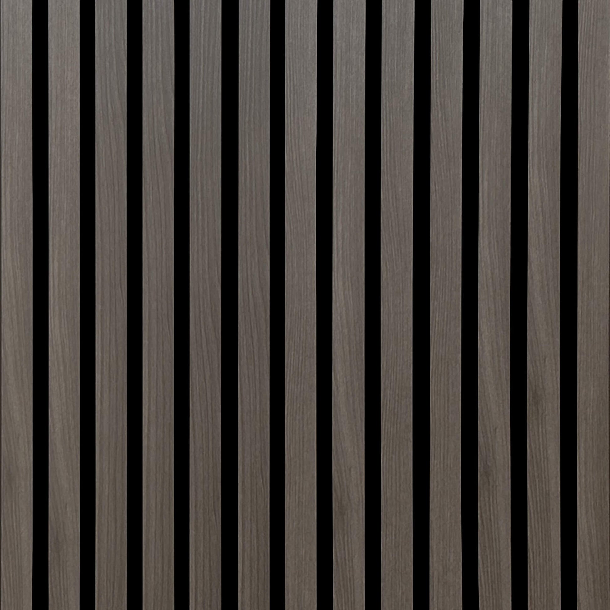 Close-up of a Grey Acoustic Slatwall Panel available from the Door Store