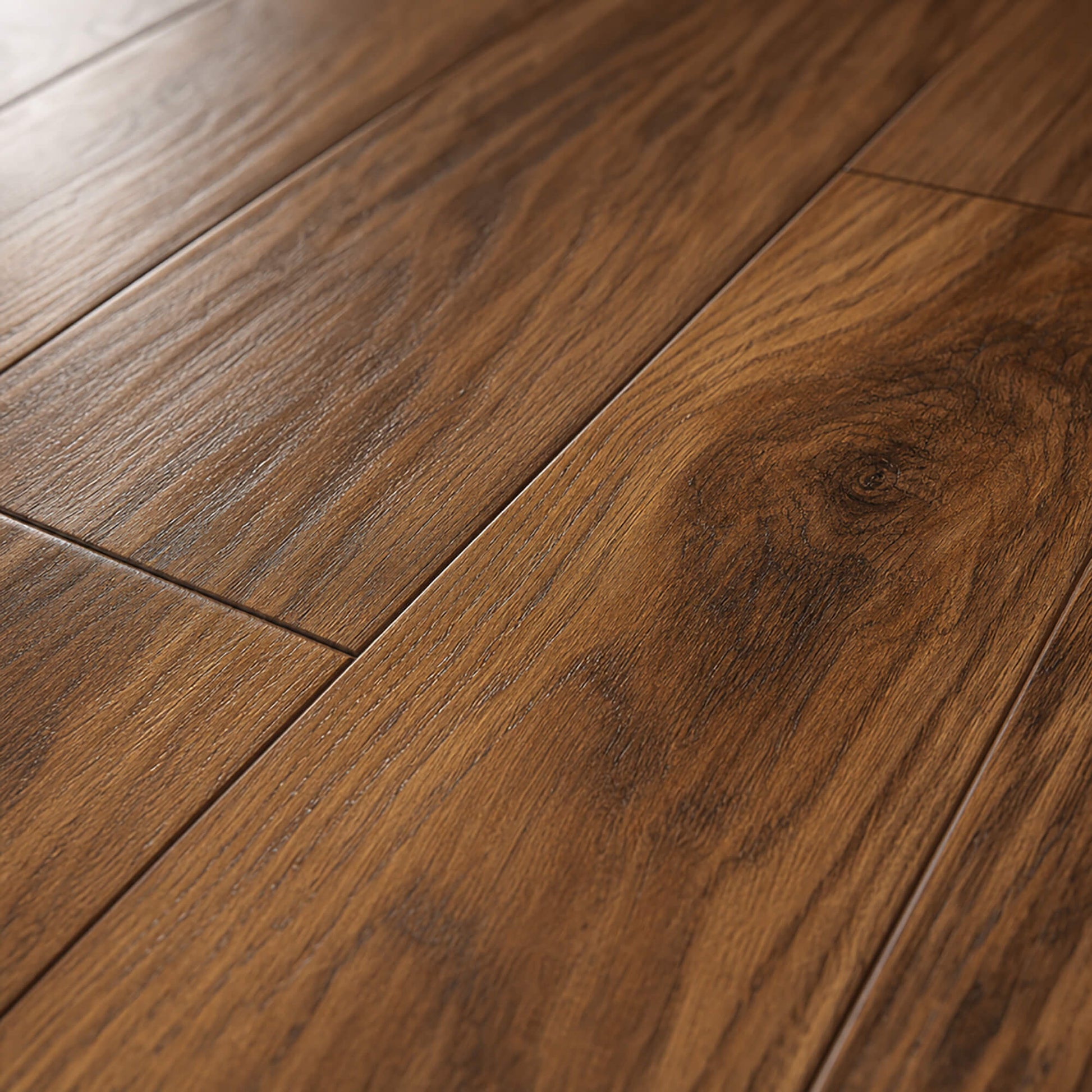 Close-up of the grain and texture of Appalachian Hickory laminate flooring.