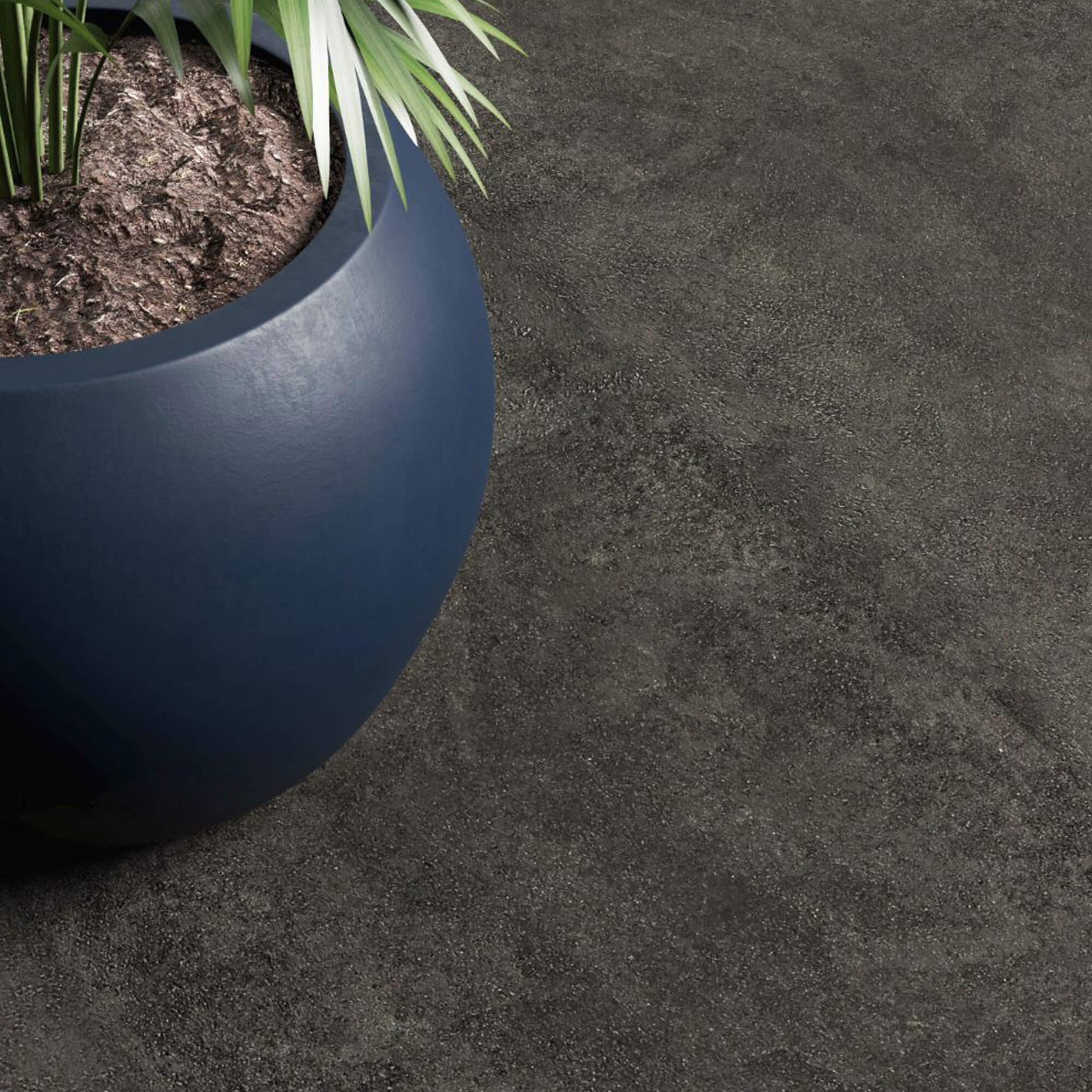 Close-up of a Black Slate Rigid LVT tile flooring