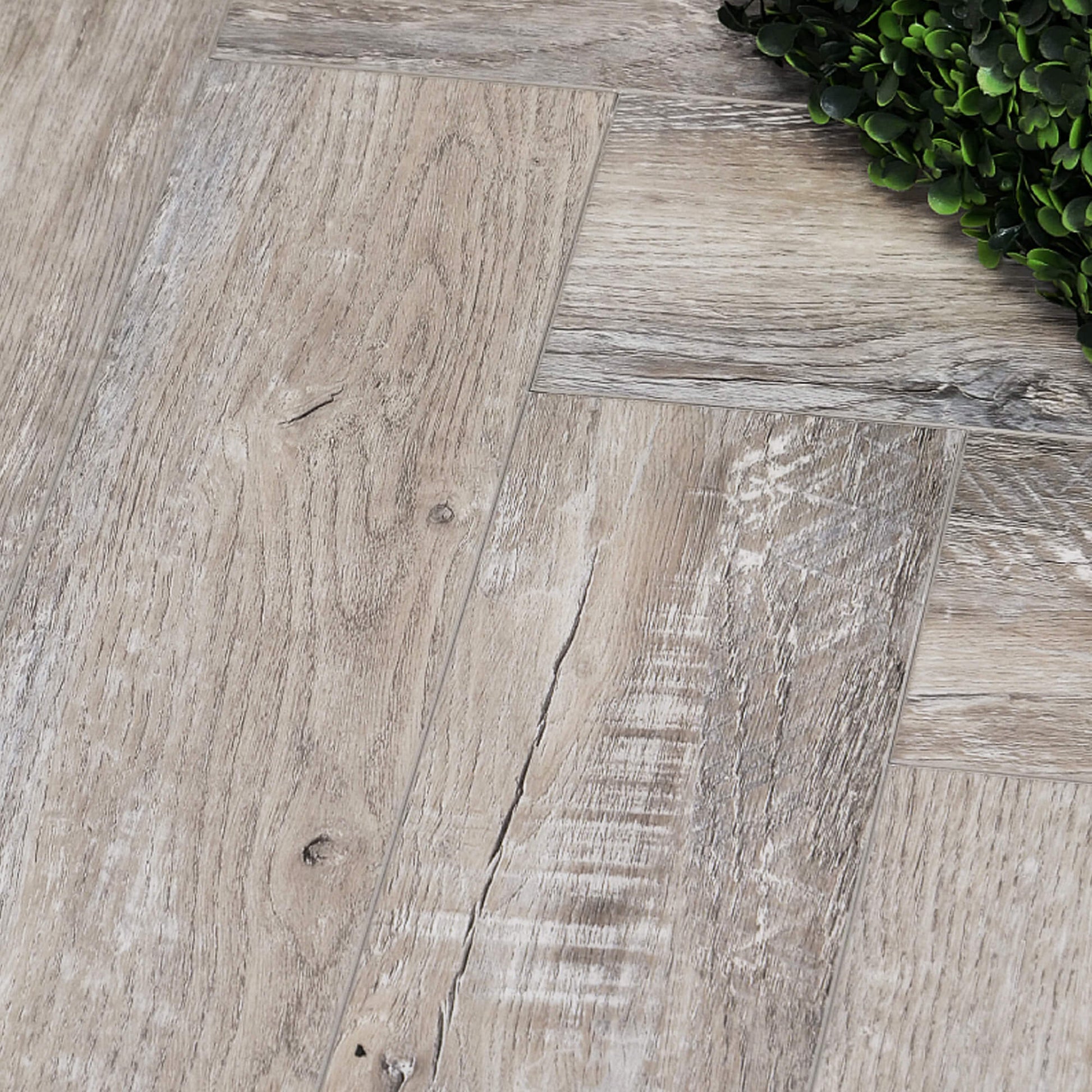 Driftwood Oak Rigid LVT Flooring (Herringbone)