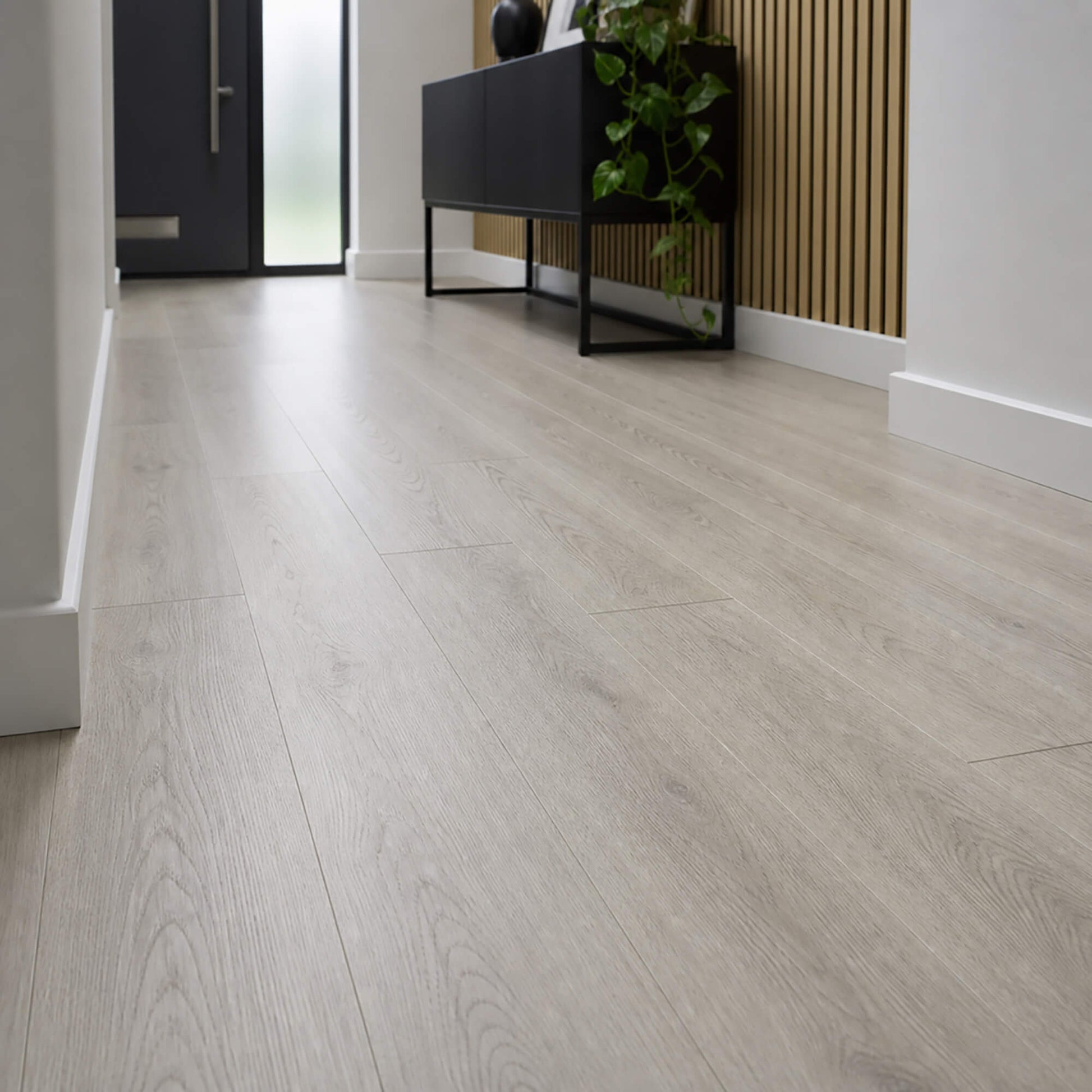 Marino Grey Rigid LVT flooring in a hallway setting.