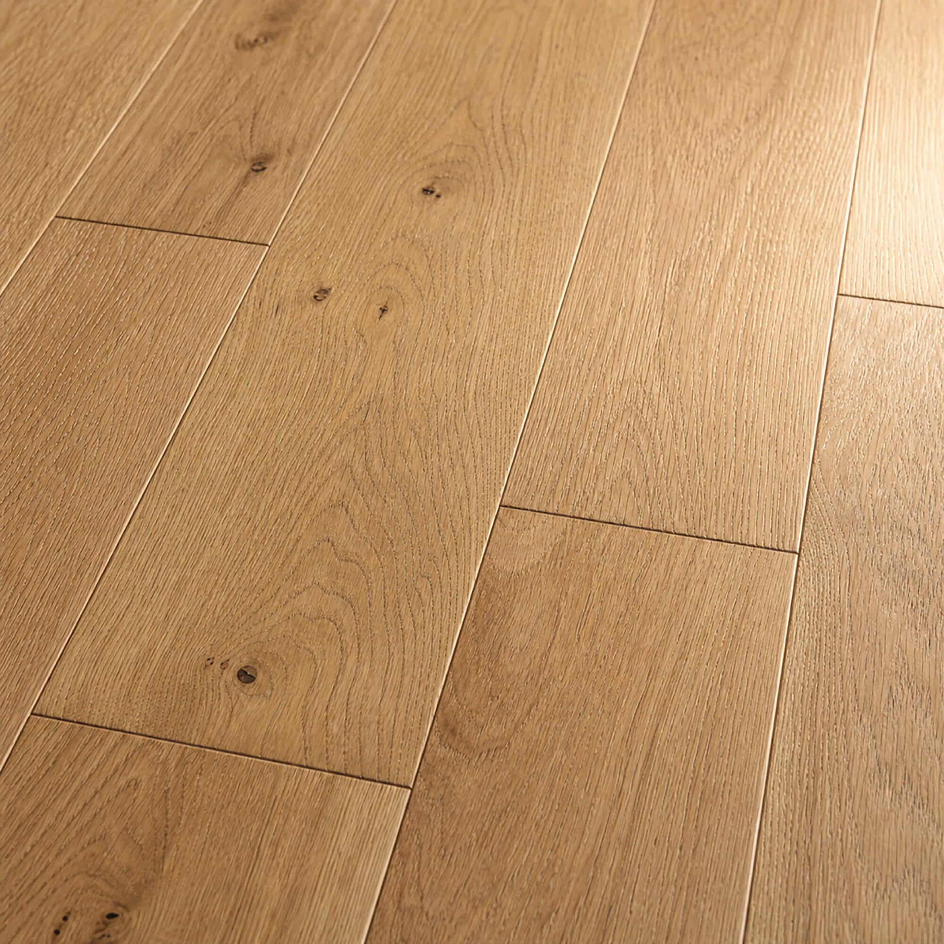 Close-up of a Natural Oak UV Oiled engineered wood floor with visible grain and texture.