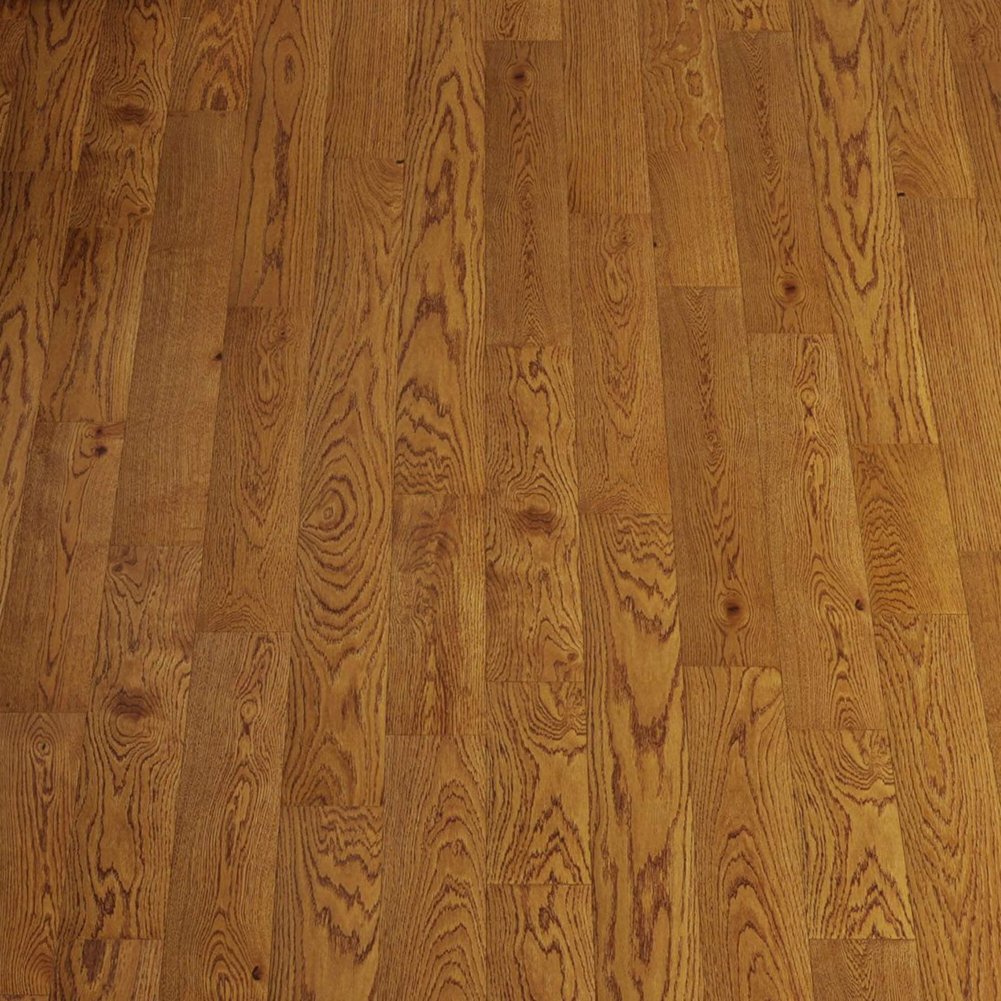 Close-up of a Nutmeg Oak Lacquered Engineered Wood Flooring with visible grain pattern.