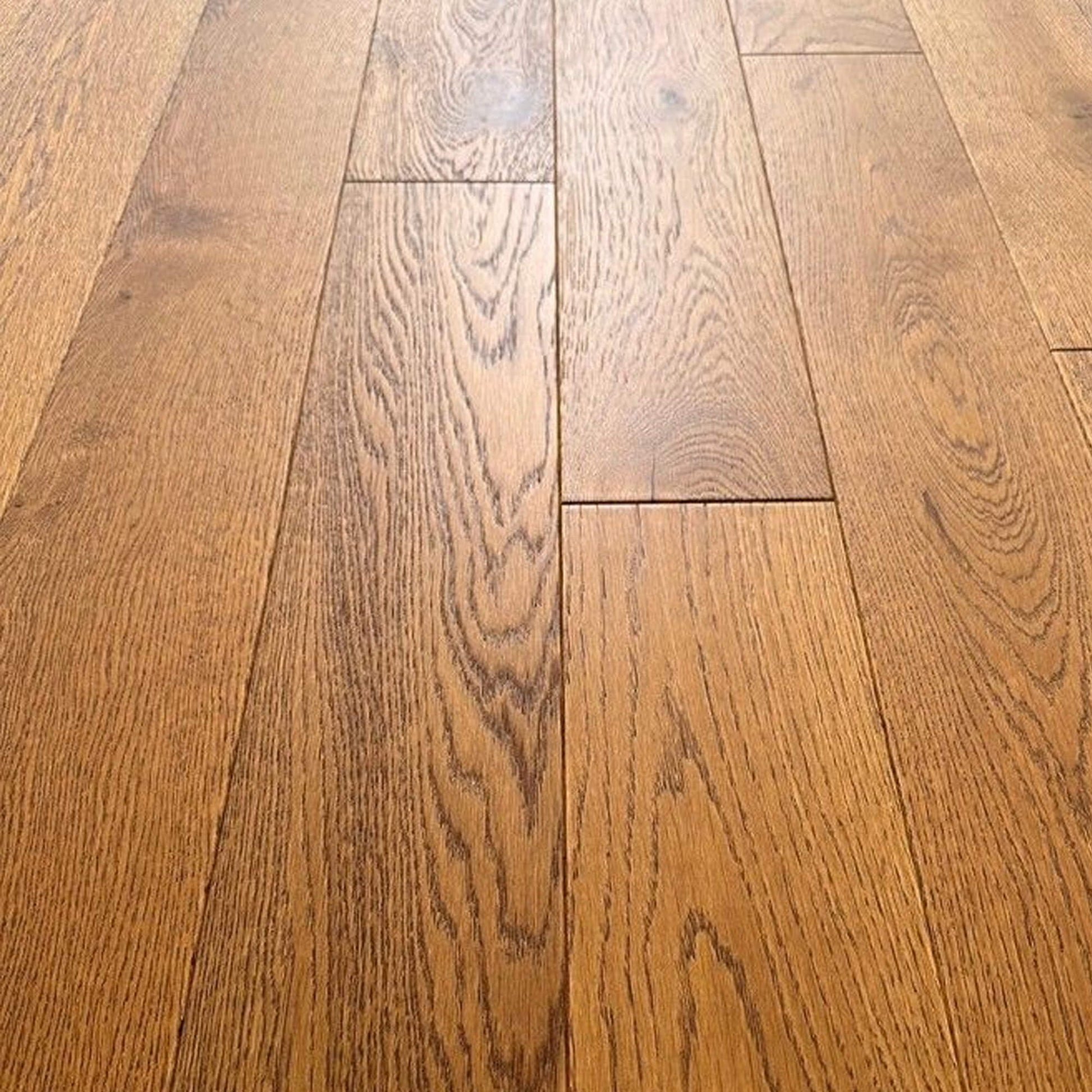 Close-up of the Nutmeg Oak UV Oiled Engineered Wood Flooring with visible grain and texture