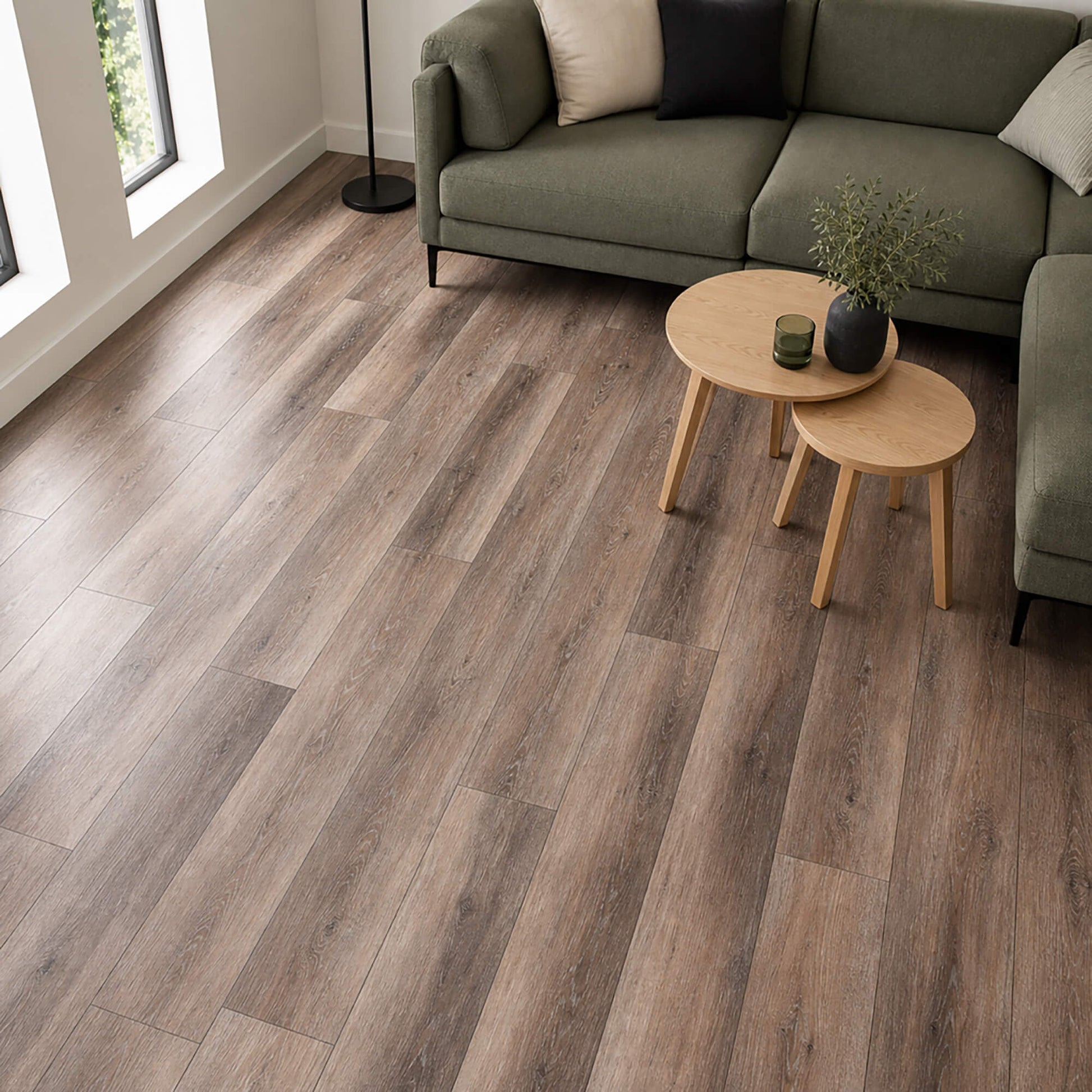 Portland Oak Rigid LVT flooring in a home apartment setting.