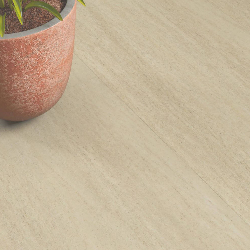 Close-up of Sandstone Rigid LVT Floor Tiles