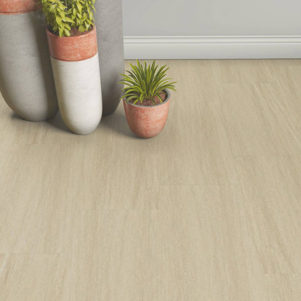Sandstone Rigid LVT Floor Tiles on an internal floor