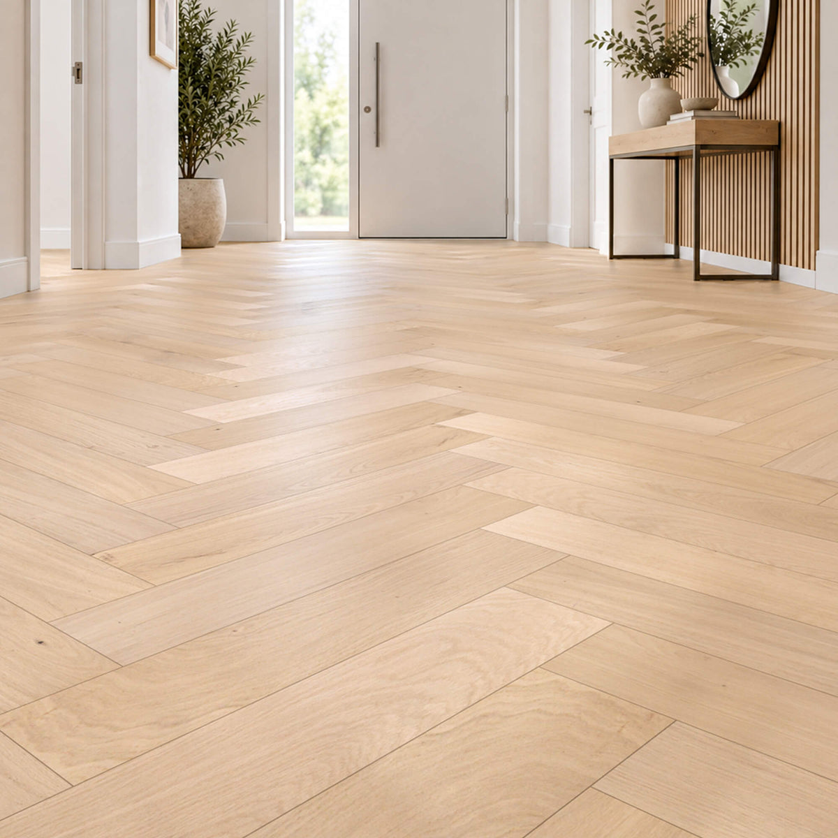 Scandi Oak Herringbone Matt Lacquered Engineered Wood Flooring (120mm Wide Board)