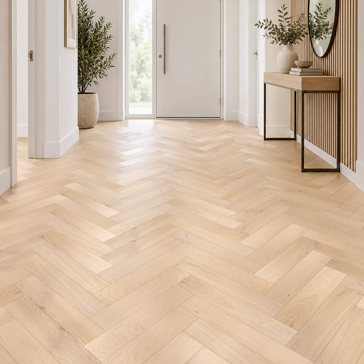 Scandi Oak Herringbone Matt Lacquered Engineered Wood Flooring (120mm Wide Board)