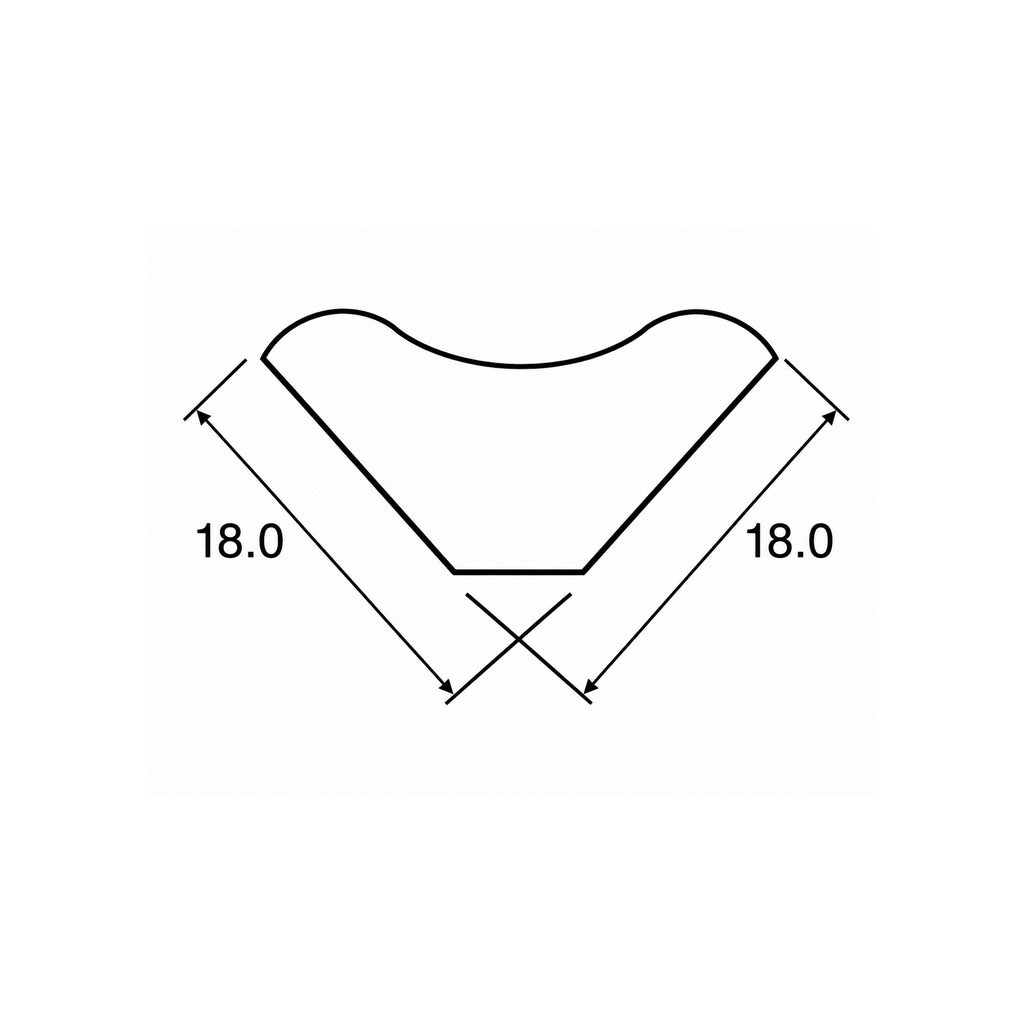 Technical drawing of a Scotia trim on a white background.