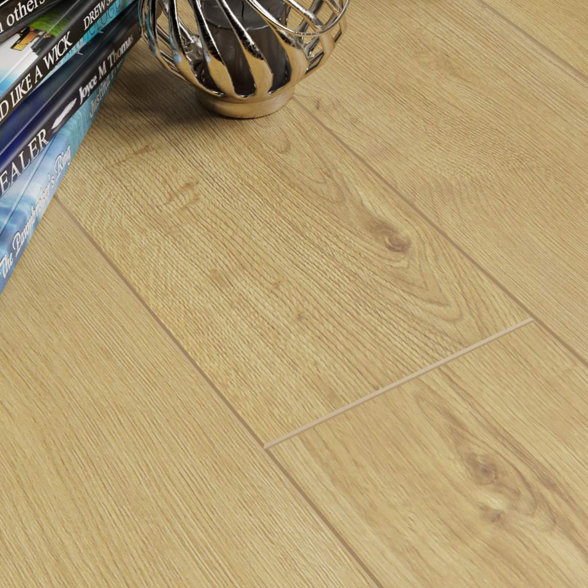 Close-up of the grain of Sherwood Oak Laminate Flooring