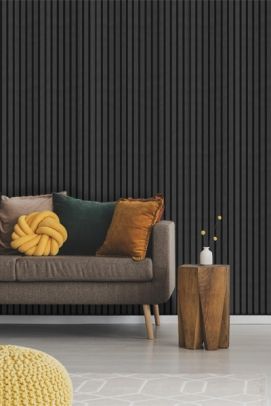 Acoustic Black Slatwall Panel